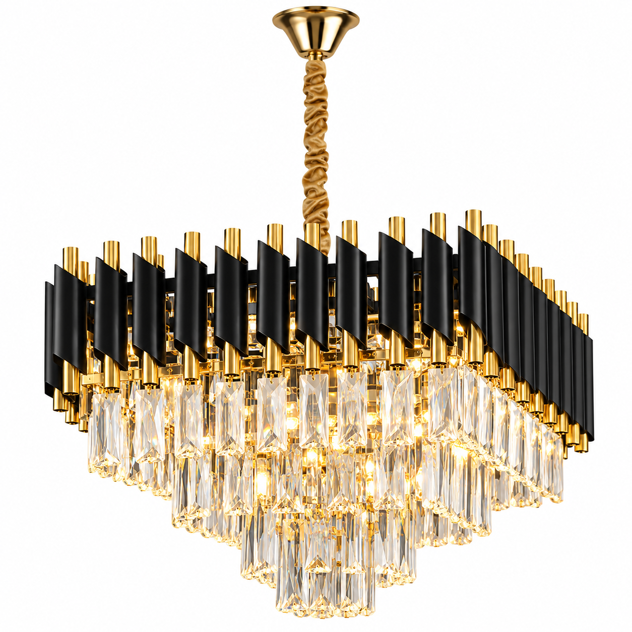 Lustre 1432 Branco Dourado Preto