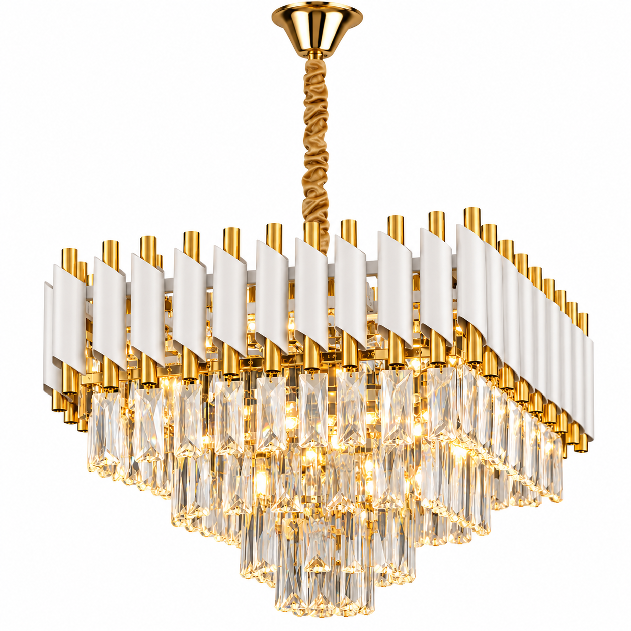 Lustre 1432 Branco Dourado Preto