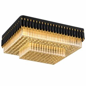 Lustre 1428 GOLD DE Cristal e Metal em Dourado e Preto