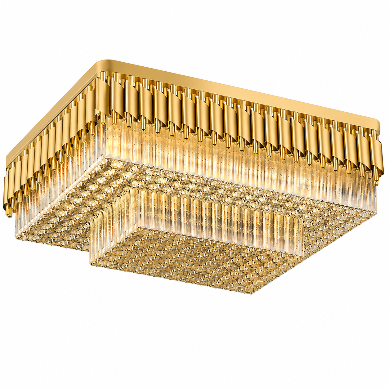 Lustre 1428 GOLD DE Cristal e Metal em Dourado e Preto